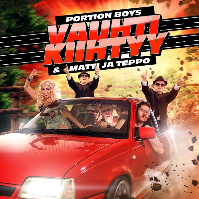 Album cover art for Vauhti kiihtyy (feat. Matti ja Teppo)