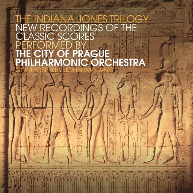 Album cover art for The Indiana Jones Trilogy - New Recordings of the Classic Scores