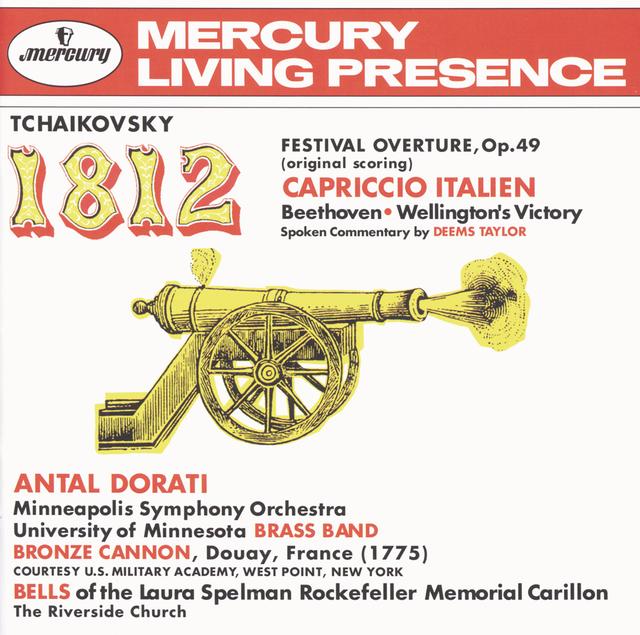 Album cover art for Tchaikovsky: 1812 Festival Overture, Op.49; Capriccio Italien / Beethoven: Wellington's Victory