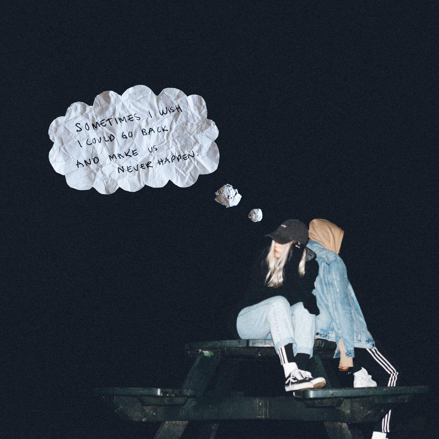 Lyric cover art as blurred background