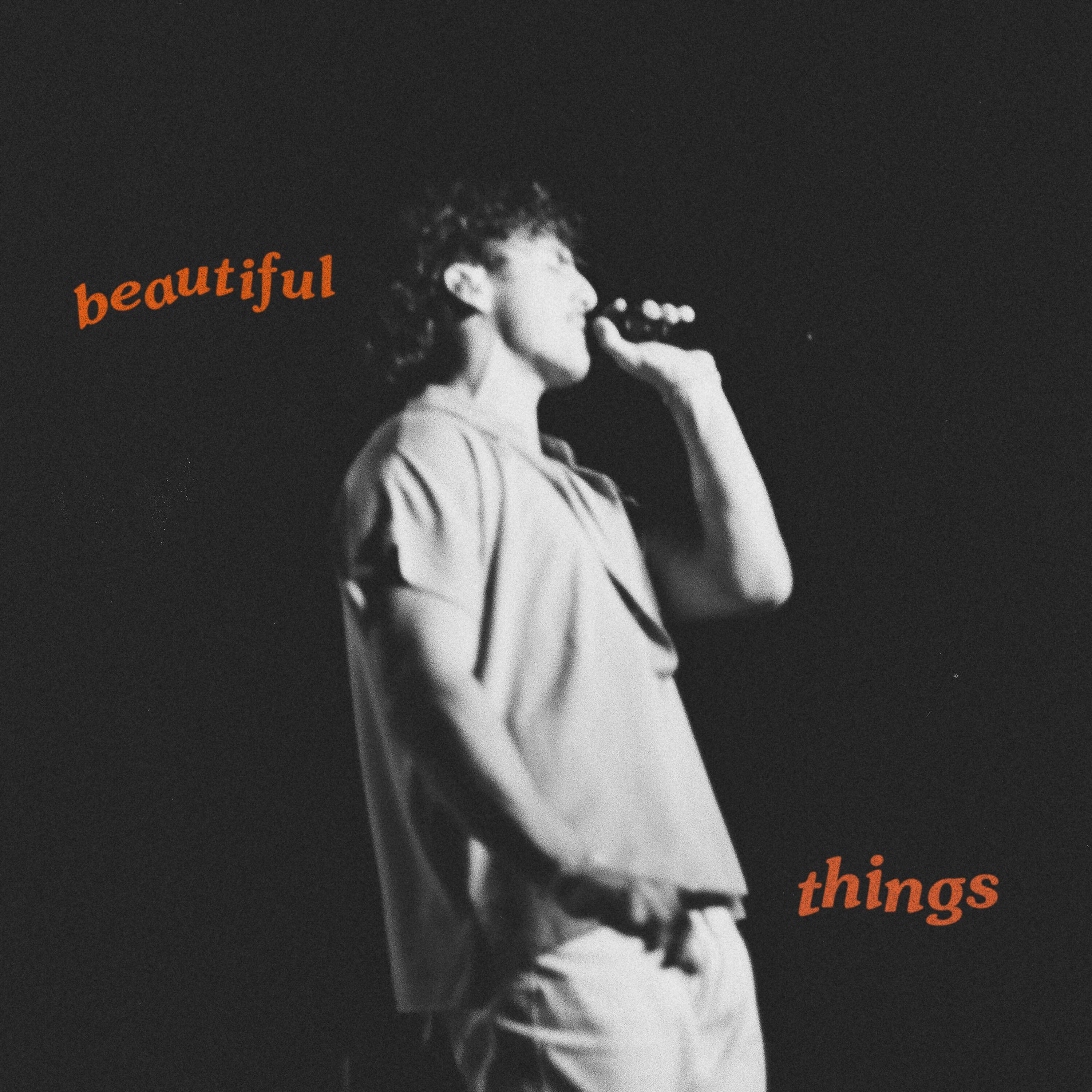 Lyric cover art as blurred background