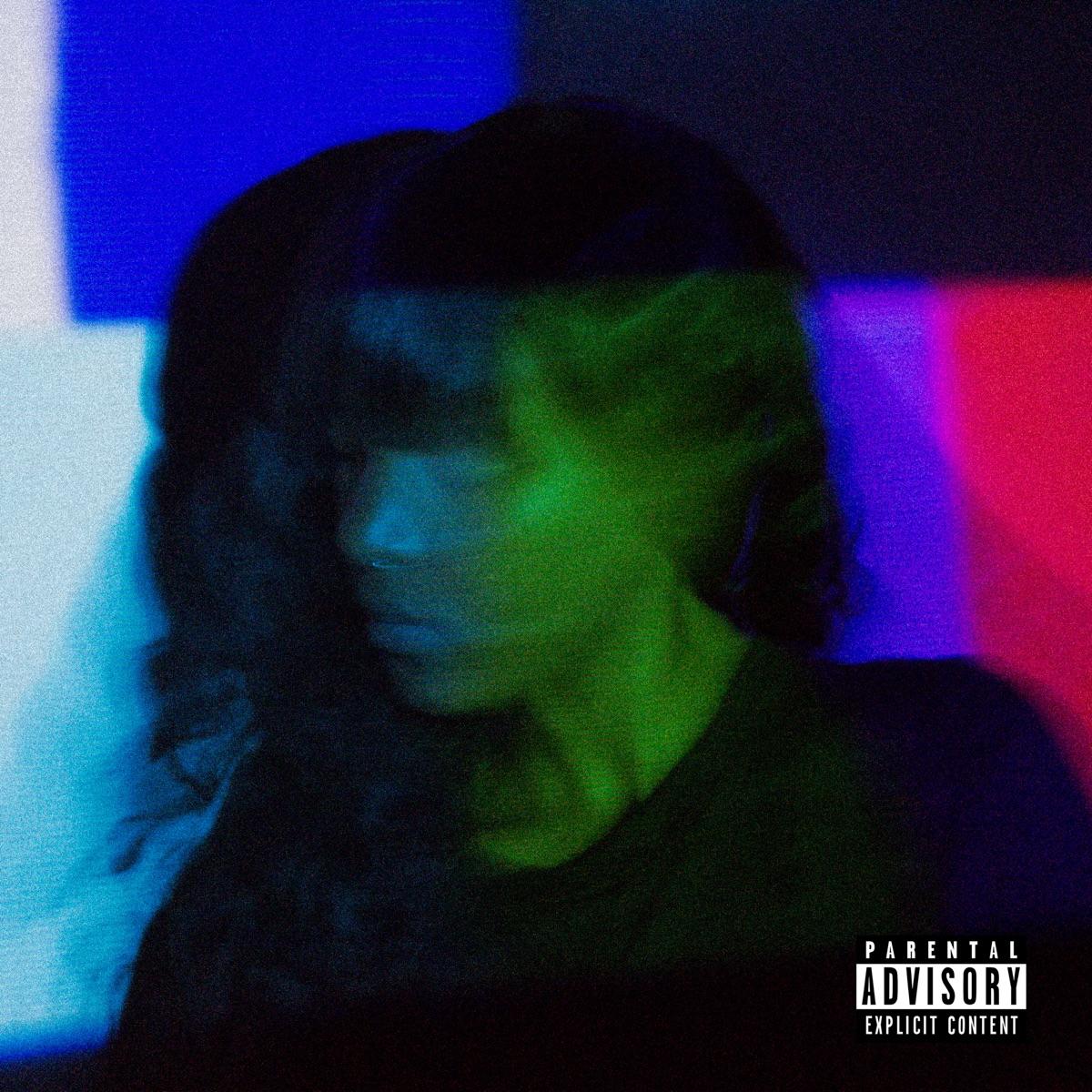 Lyric cover art as blurred background