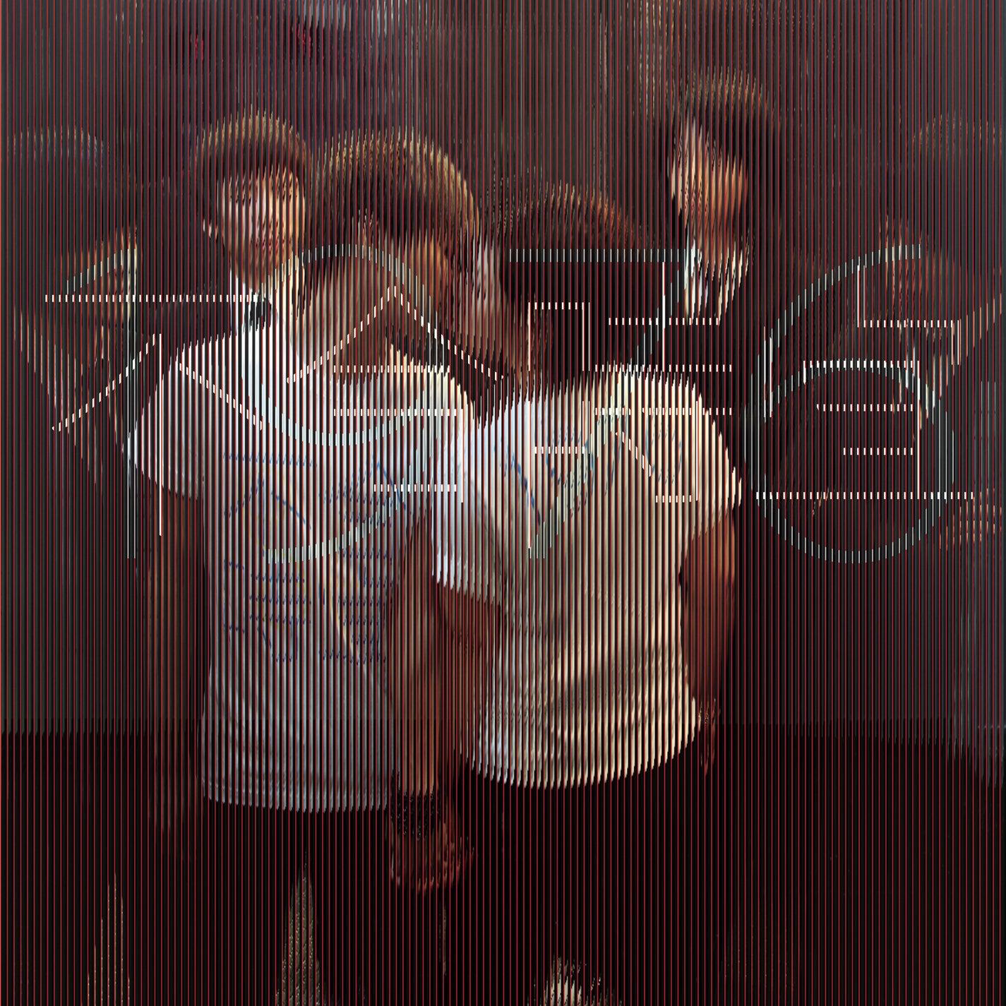 Lyric cover art as blurred background