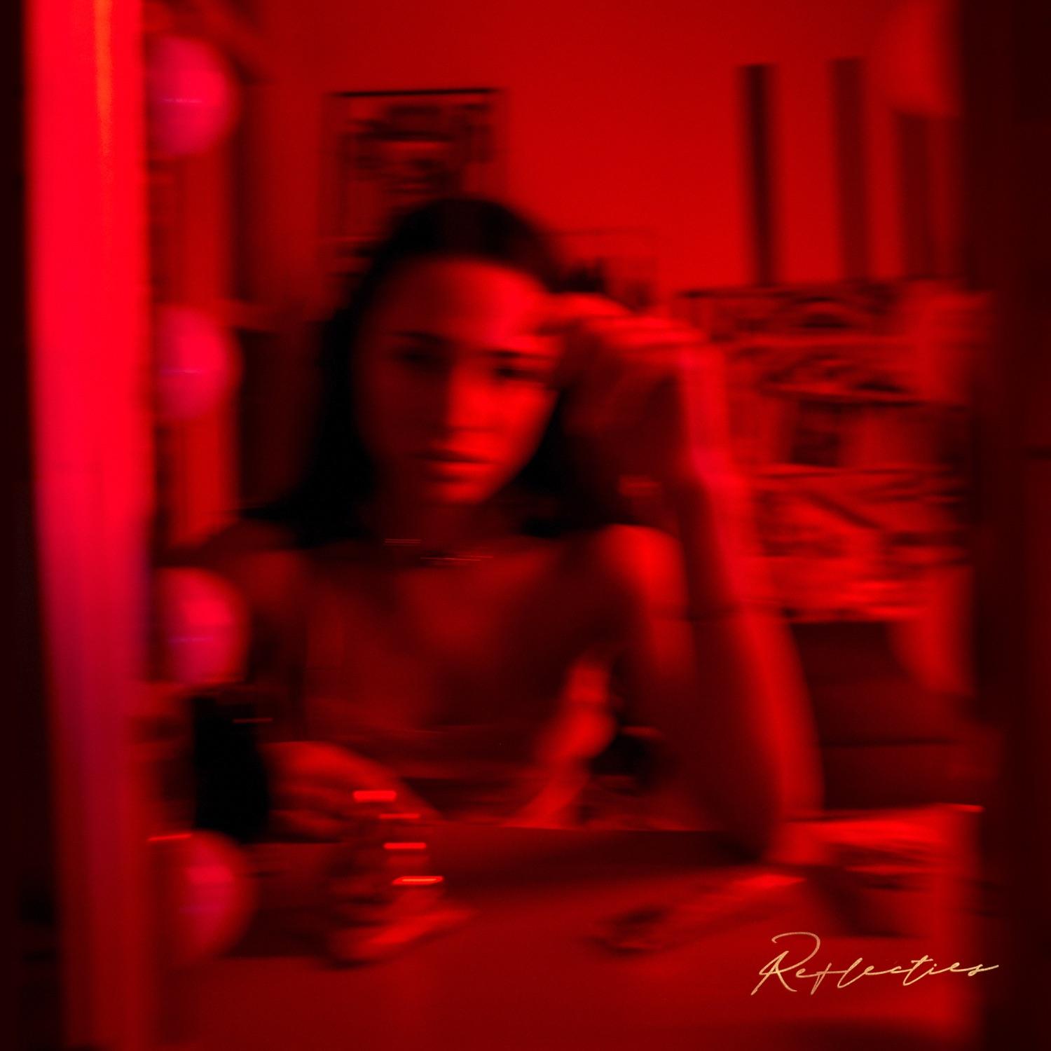 Lyric cover art as blurred background