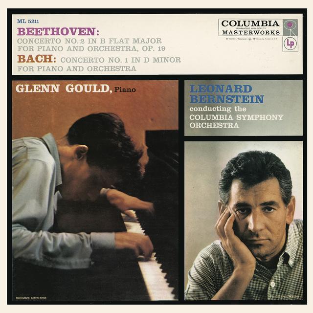 Album cover art for Beethoven: Concerto No. 2 in B-flat major, Op. 19 & Bach: Concerto No. 1 in D minor, BWV 1052